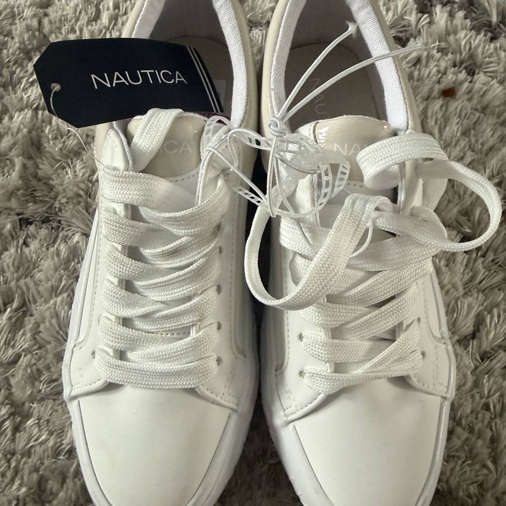 Nautica Classic White Lace-Up Sneakers